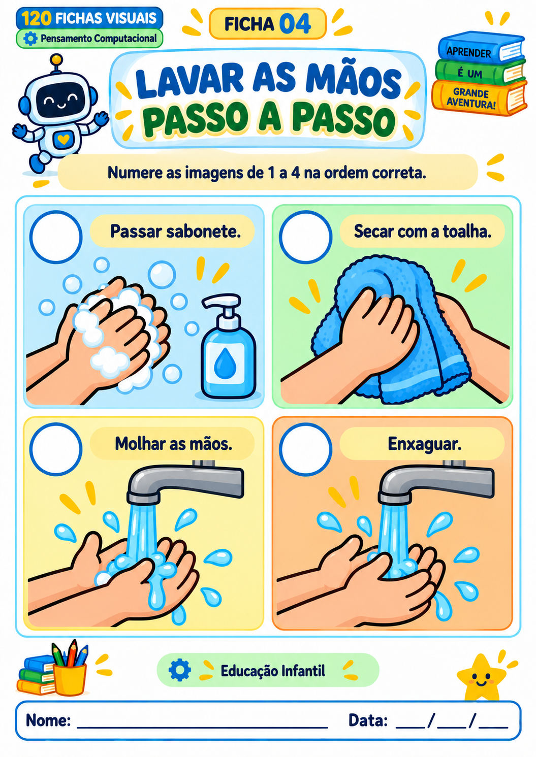 Exemplo de ficha visual de pensamento computacional